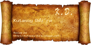 Kutassy Dóra névjegykártya