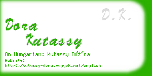 dora kutassy business card